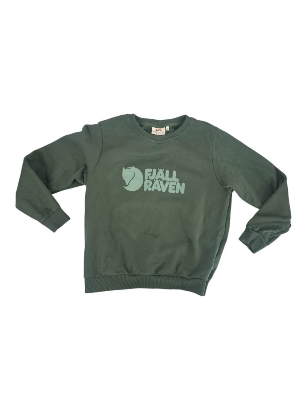 Fjallraven Logo Sweatshirt Womens Large Olive Green Fleece Pullover Gorpcore - Picture 7 of 10